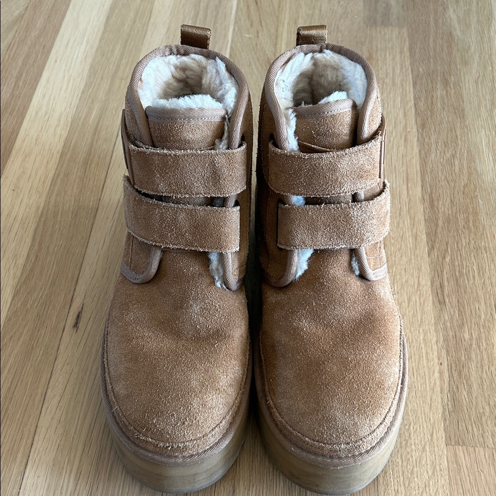 UGG Tan Neumel Platform Velcro Boots - Picture 2 of 14
